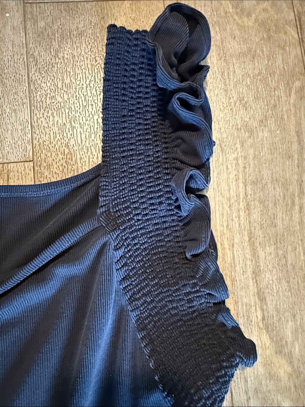 Anthropologie Ruffle Sleeveless Wide-Leg Ribbed Jumpsuit Sz. S - Picture 6 of 11